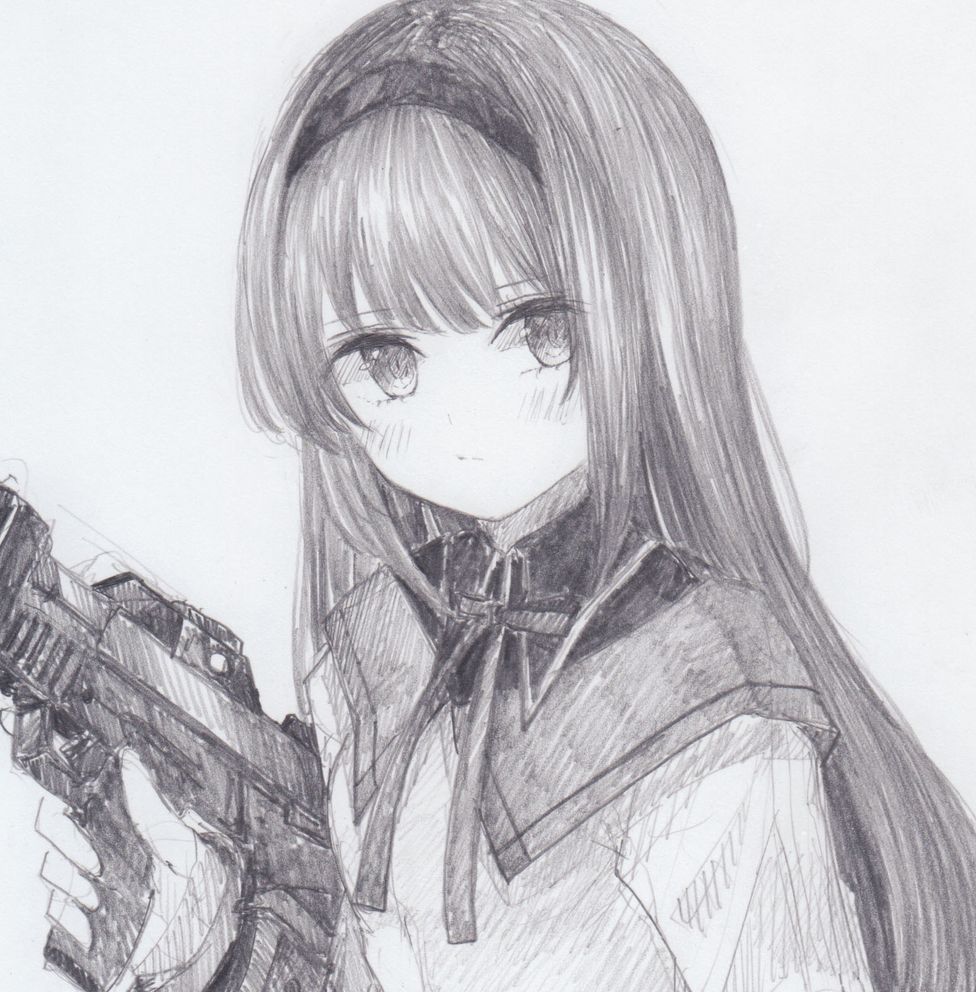 暁美ほむら 「シャーペンで描きました。
魔法少女まどか☆マギカより、暁美ほむらです
#魔法少女」|くろいうさぎのイラスト