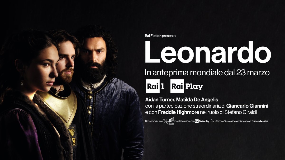 Ufficio Stampa Rai on Twitter: "💥 #Leonardo, in anteprima mondiale la  serie-evento con Aidan Turner e Matilda De Angelis, da martedì #23marzo  alle 21.25 su @RaiUno e #RaiPlay, con la partecipazione straordinaria