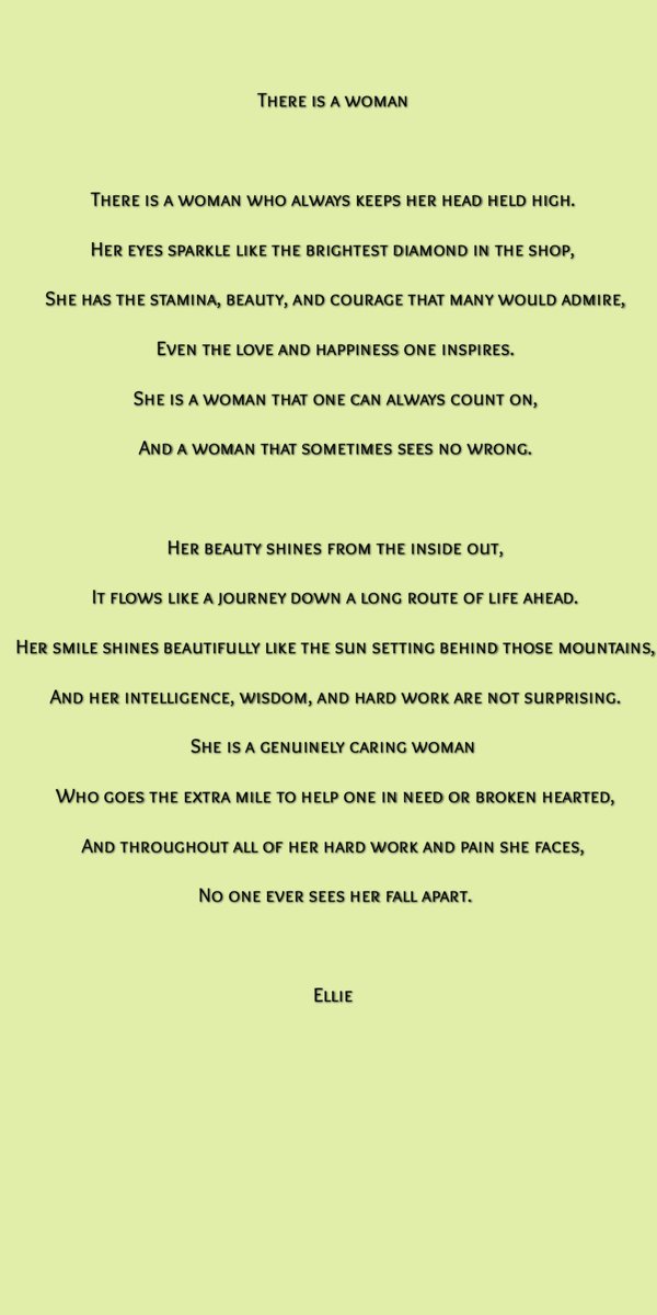 Our first winning poem from International women's day was written by Ellie. Hope you enjoy it. Feel free to share. 👍