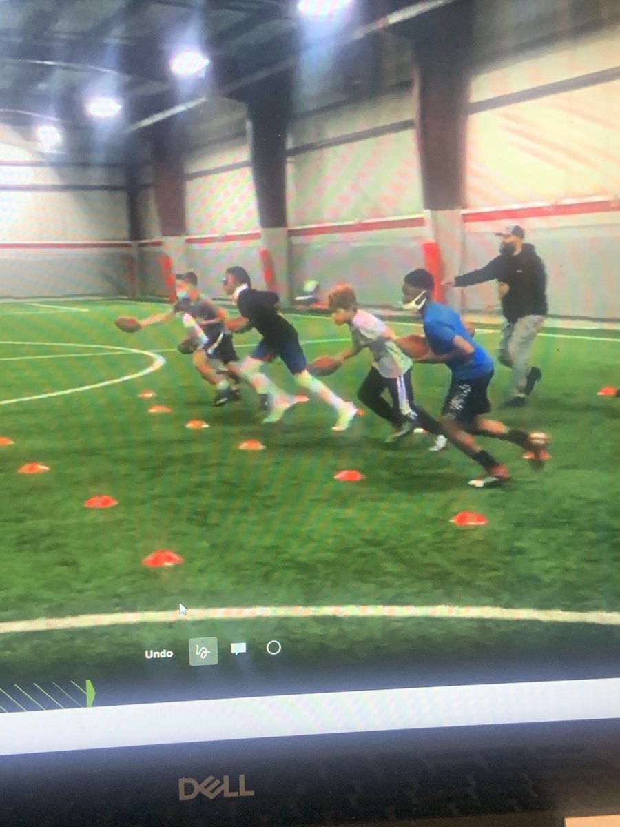 QuarterbackUniv's tweet photo. QBU reviews ALL film to ensure our students are trending upward . Young guys working on seating the football to third hand (stomach) simulating 21 personnel. Play call (generic) Pro LT iso left.  #DetailsWithinTheCraft #WorkRunGame😉#WeAreQBU #Building🐎 https://t.co/zLVmNL7Pa0