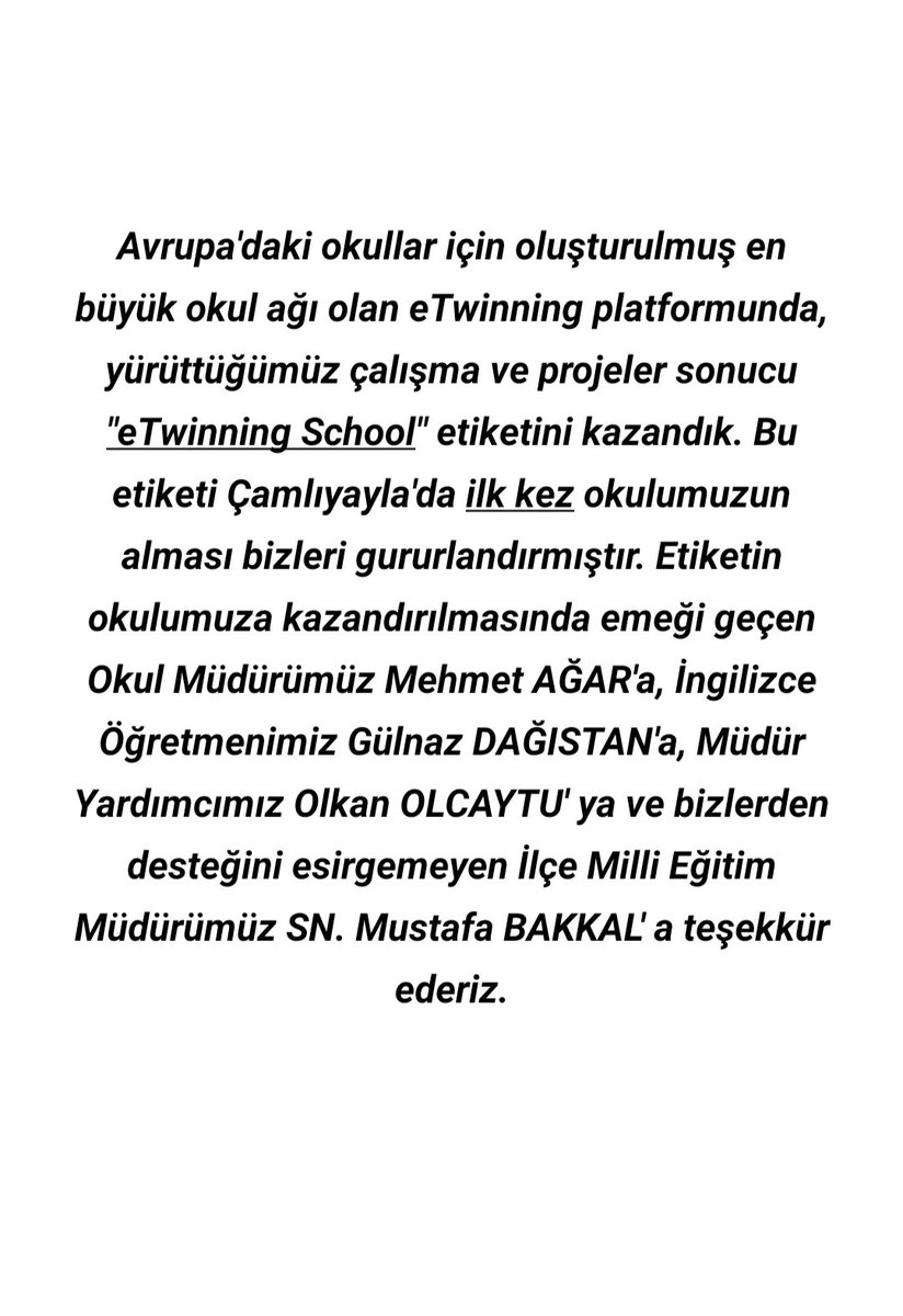 kecpal's tweet photo. Okulumuza, İlçemize hayırlı uğurlu olsun. Çok çalıştık. Gururlu ve Mutluyuz.
#eTwinningokulu 
@MersinMEM @TC_Camliyayla @camliyaylamem @AdemKoca46 @MZencirli @mustafa6133 @YilmazGUNDOGAN @33MehmetAgar @Semahmahir1 @pinariumetwinng @MikailEREN33 @bircankeles @eTwinningMersin https://t.co/6uMwY2SyVH