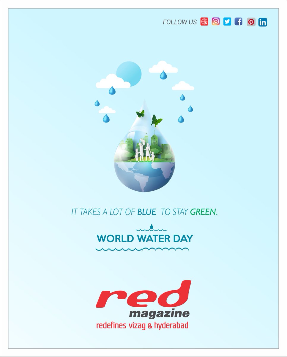 redmagofficial's tweet photo. Conserve water, Conserve life
#savewater #WaterDay2021 #WaterIsLife #redmagazine #vizag #hyderabadmagazine https://t.co/wFpR2mleX4