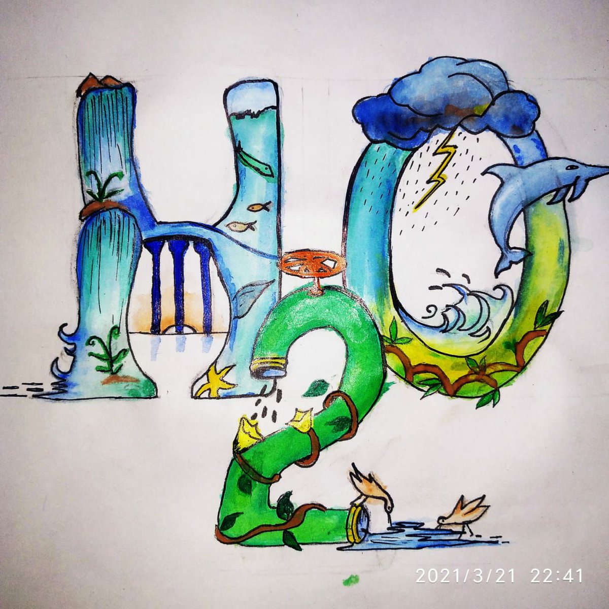 punefff's tweet photo. On the occasion of #WorldWaterDay we share this artwork, highlighting this year's theme "Valuing Water"
This is part of our #HumansforFuture initiative, submitted by Gouri Joshi!
Check out our Instagram and Facebook page, and click our profile link for more! https://t.co/MtB6PQGf82