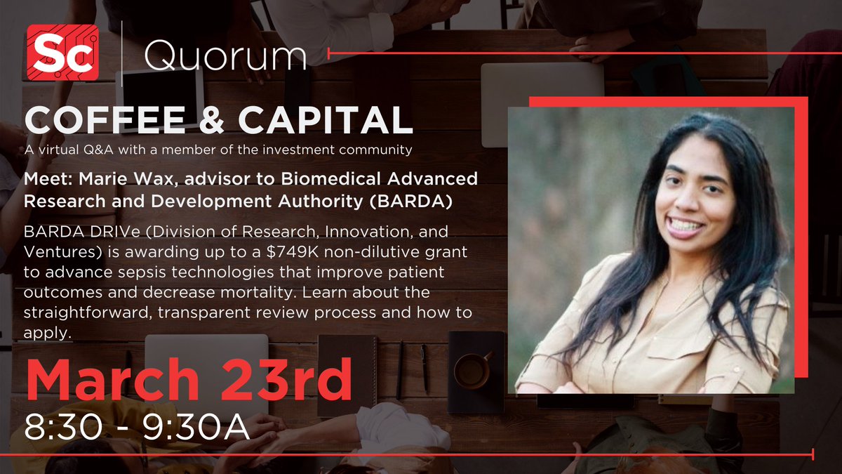 UCScienceCenter's tweet image. Tomorrow! Bring your funding questions to our March Coffee &amp;amp; Capital featuring our partner, @BARDA. sciencecenter.org/events/coffee-…