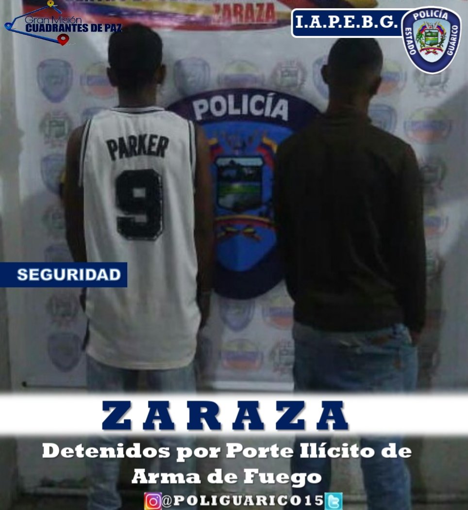poliguarico15's tweet photo. Cumpliendo órdenes del Gobernador @josemvasquez y lineamientos del G/D Miguel Urrieta Director del IAPEBG, aprehendidos (02) ciudadanos por incurrir en el delito de Porte Ilícito de Arma de Fuego quedando a la orden del Ministerio Público.
#RadicalContraLaCovid19
#Zaraza
#CCP13 https://t.co/kl89dRaysy