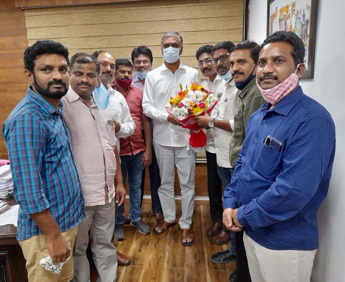 manatspea's tweet photo. Congratulating Sri.Harish Rao garu/Minister of Finance  on the occasion of MLC victory and also requested for EPF to GPF and  Sir assured to Support https://t.co/tlBw8IsjYz