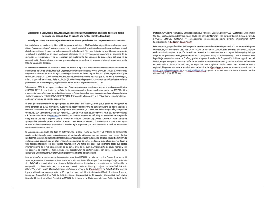 En el Día Mundial del Agua, comparto un artículo especial que he preparado.