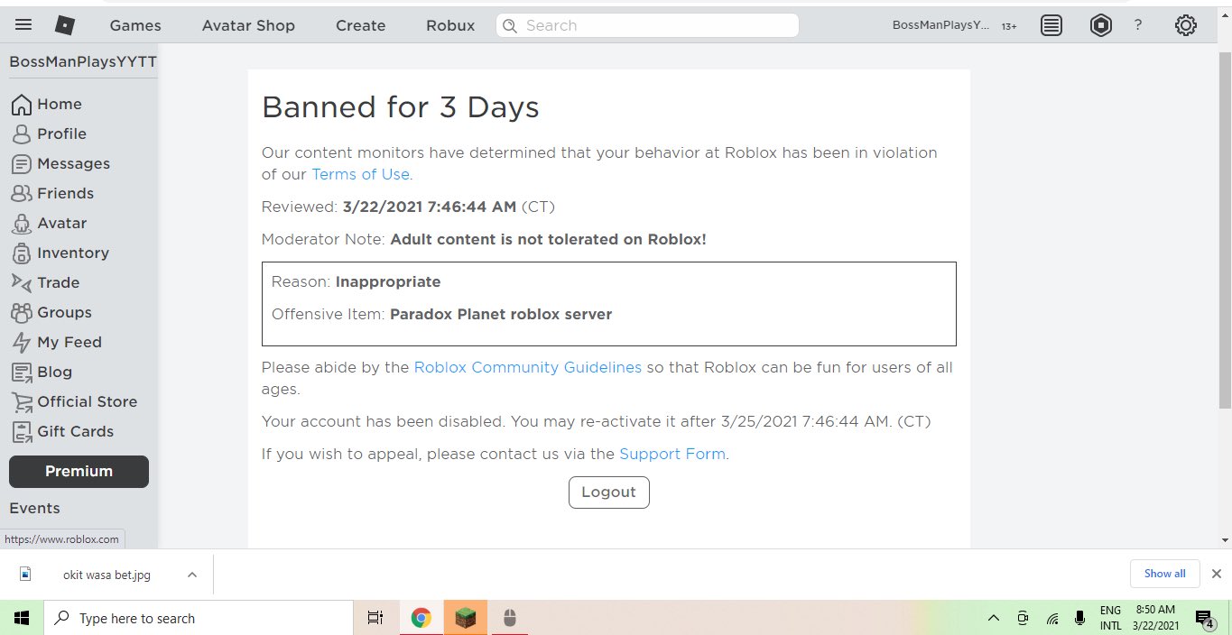 Stupid Roblox Bans, Part 14