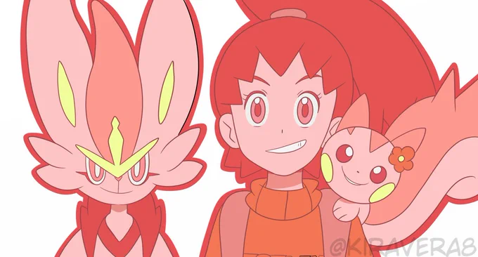 wanted to do an anipoke redraw based on Pokémon Journeys opening 3! 

Kira, Mana and Luna version! 