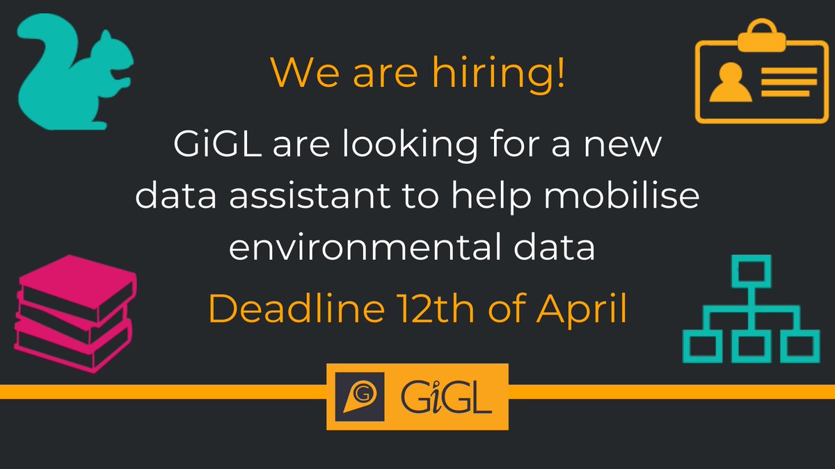 iGiGL's tweet photo. Come and join the team! GiGL are looking to fill our exciting new permanent data assistant role. A perfect opportunity for the right candidate to gain experience in environmental recording and data mobilisaiton. Find out more here: https://t.co/6v3MLWub3x #EnvironmentJobs #London https://t.co/5f2ksmXDlG