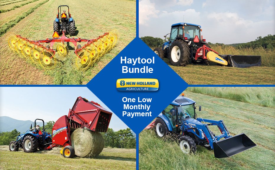 It’s spring! Get started in haymaking with four productive New Holland machines for one low monthly payment! bit.ly/3s7uWjP