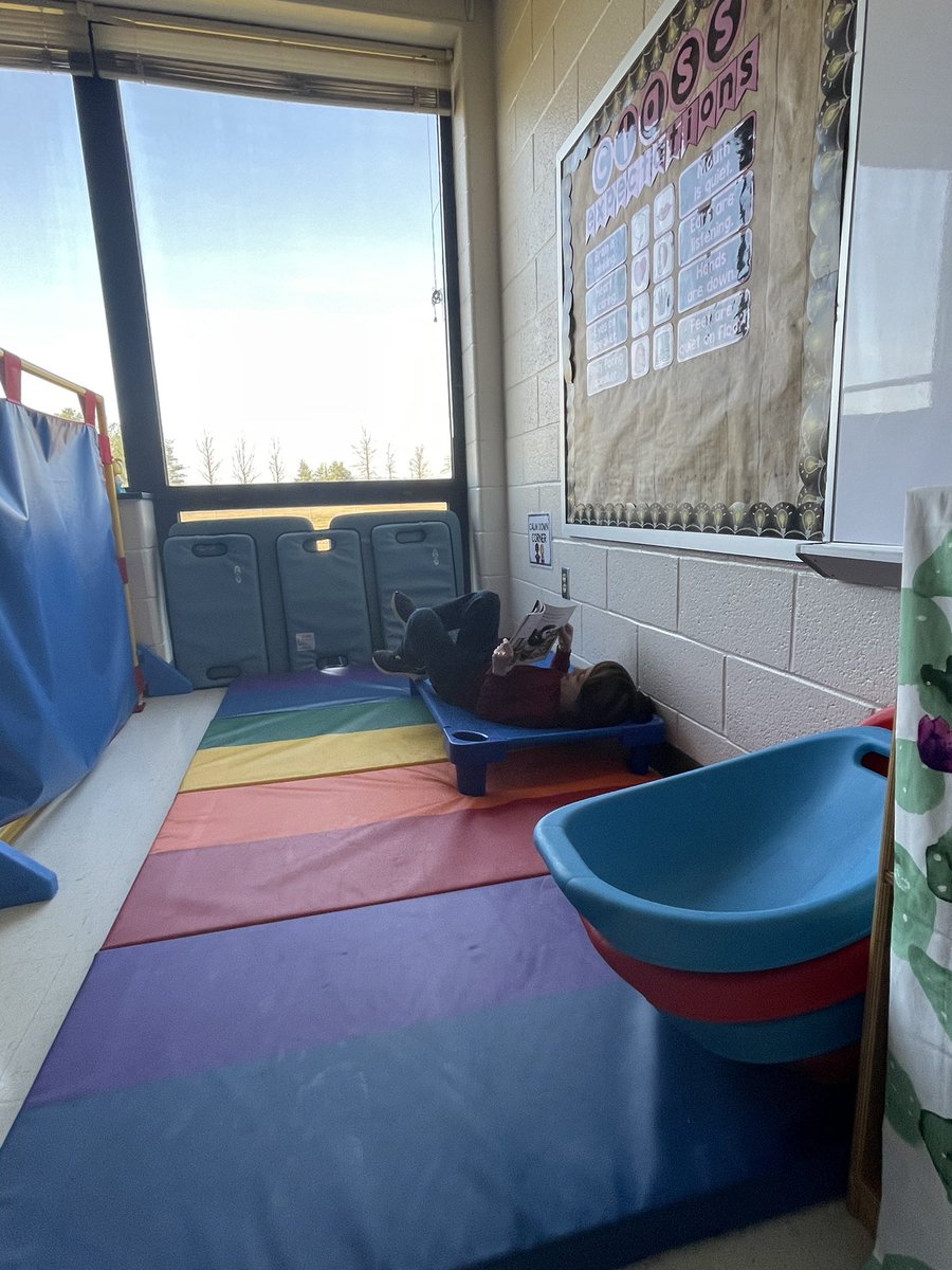 MsNoah_LCPS's tweet photo. One of my favorite pictures from last week! My student took a reading break in our calm down corner 💙 https://t.co/fWXXlqTamX
