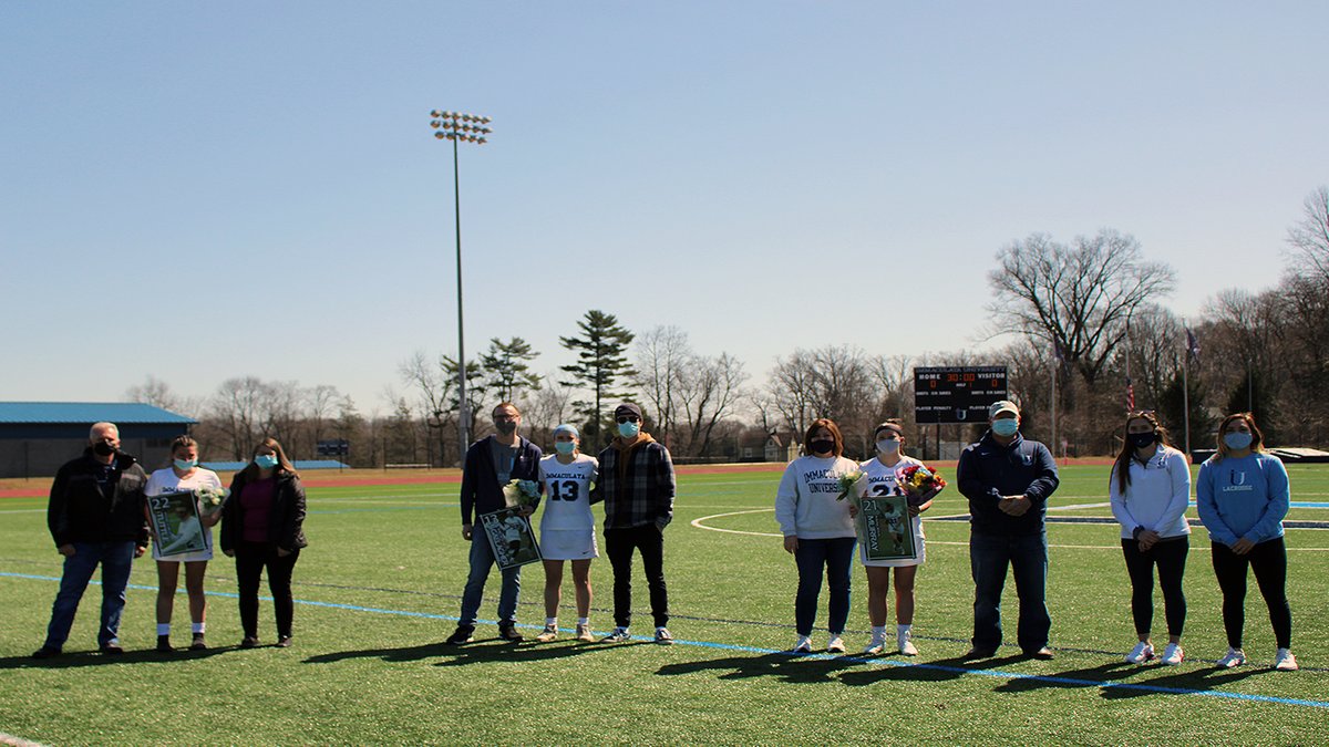 IUMightyMacs's tweet photo. #ICYMI @IUWLAX honored its seniors before its victory over Wesley on Saturday afternoon! Check out the 📸from the pregame ceremony ⤵ https://t.co/bWiL5JLgRi