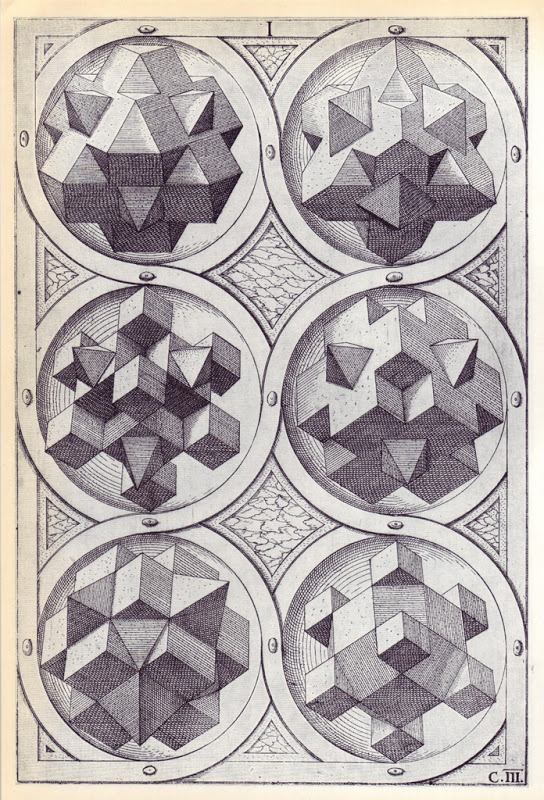 mslima's tweet photo. One of my favorite Renaissance manuscripts is Perspectiva Corporum Regularium by German artist, goldsmith &amp; engraver Wenzel Jamnitzer. Published in 1568, the manuscript is a study of how the five platonic solids could be truncated, stellated, and faceted to produce 24 variations. https://t.co/e7rPXhS41T