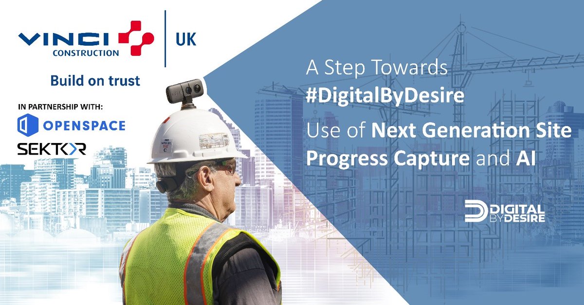 VCUK_Building's tweet photo. @VCUK_Building, as part of the #DigitalByDesire initiative, has signed a 3-year agreement with construction technology integrator @sektorbuild for the implementation of @openspaceai, a provider of next-generation Site Progress Capture for construction sites. https://t.co/nkVKKKXmdP