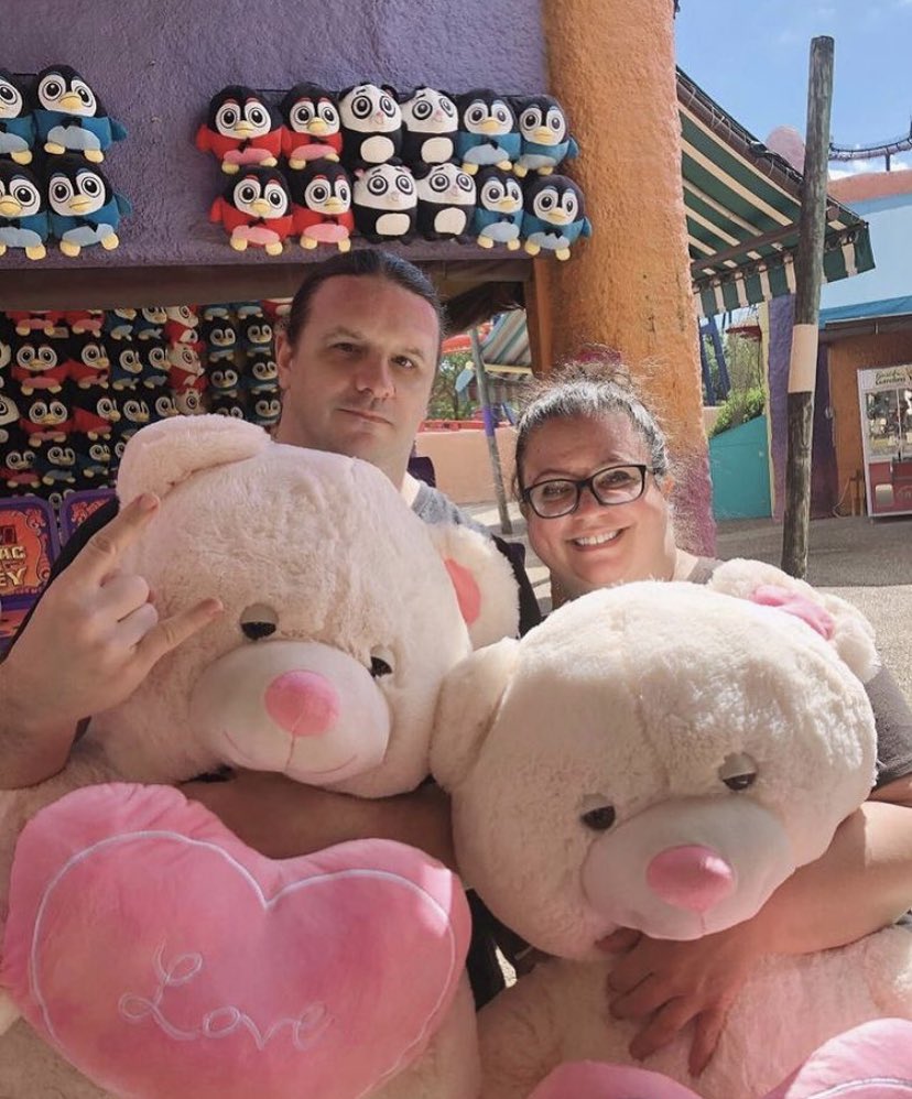 George “Corpsegrinder” Fisher (Cannibal Corpse) with his wife of 33 years  rock and roll photos, image size:828x998