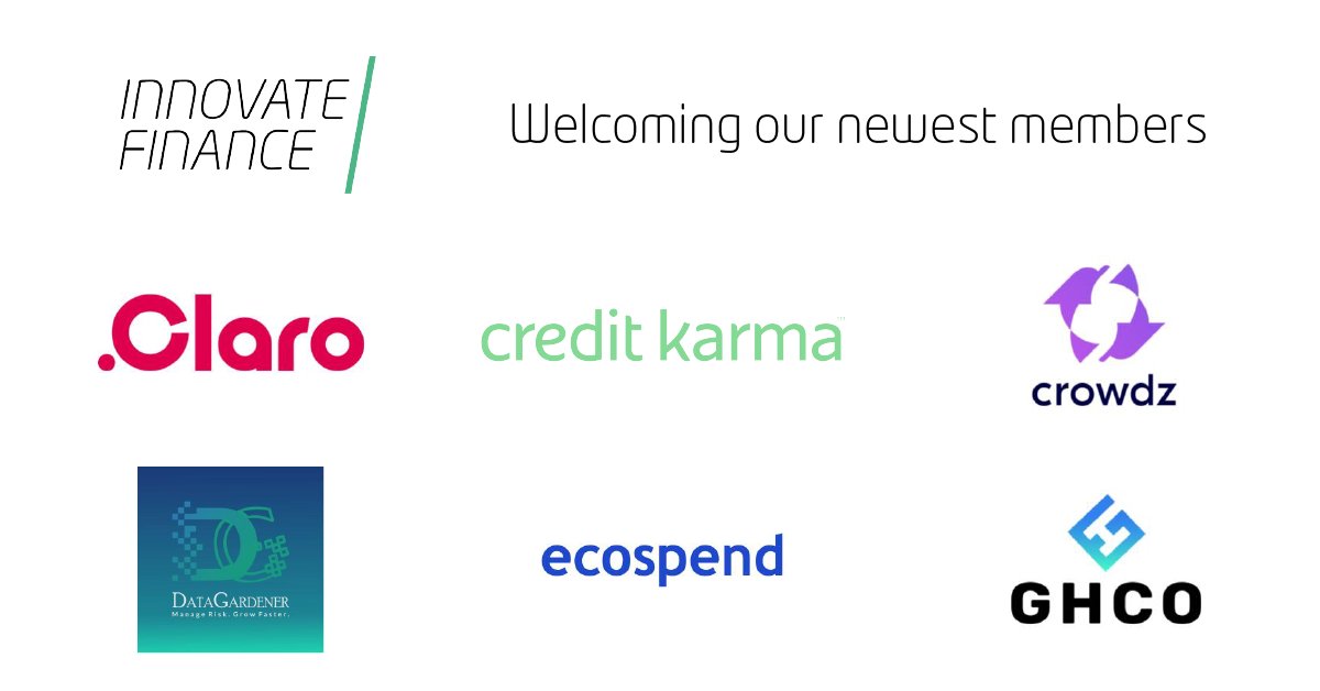 InnFin's tweet photo. We are thrilled to welcome @Claro_Money @creditkarma @mycrowdz @datagardener Ecospend and @GHCO_mm to the @InnFin community!

👏🥳 https://t.co/ZKqAtMeuY0