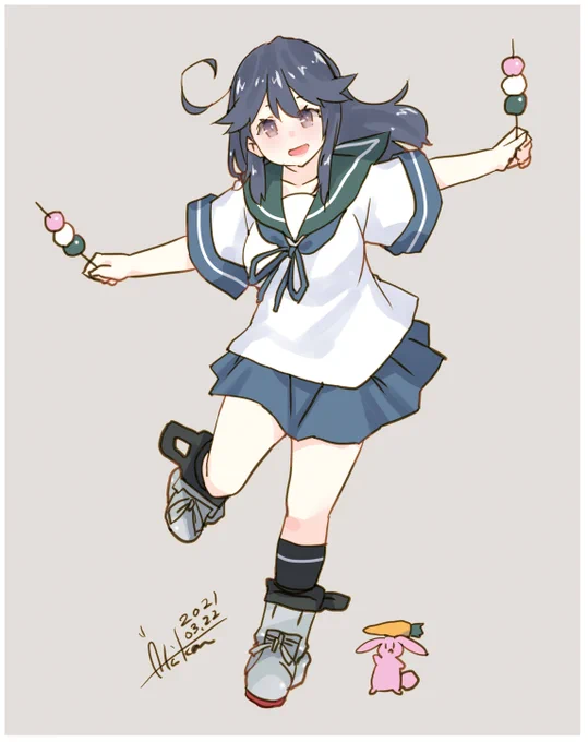 潮『お団子いただいちゃいました!』
#艦これ #潮 