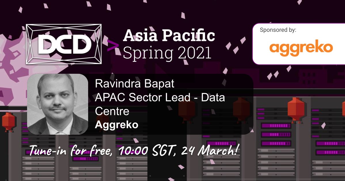 AJanulina's tweet image. 11:00 SGT, 24 Mar: Tune in for an exclusive preview of some of the #renewable integrations Aggreko are offering to help their clients meet their #NetZero commitments, with APAC Sector Lead Ravindra Bapat: ow.ly/daDz102C4tS
#DCDAPAC