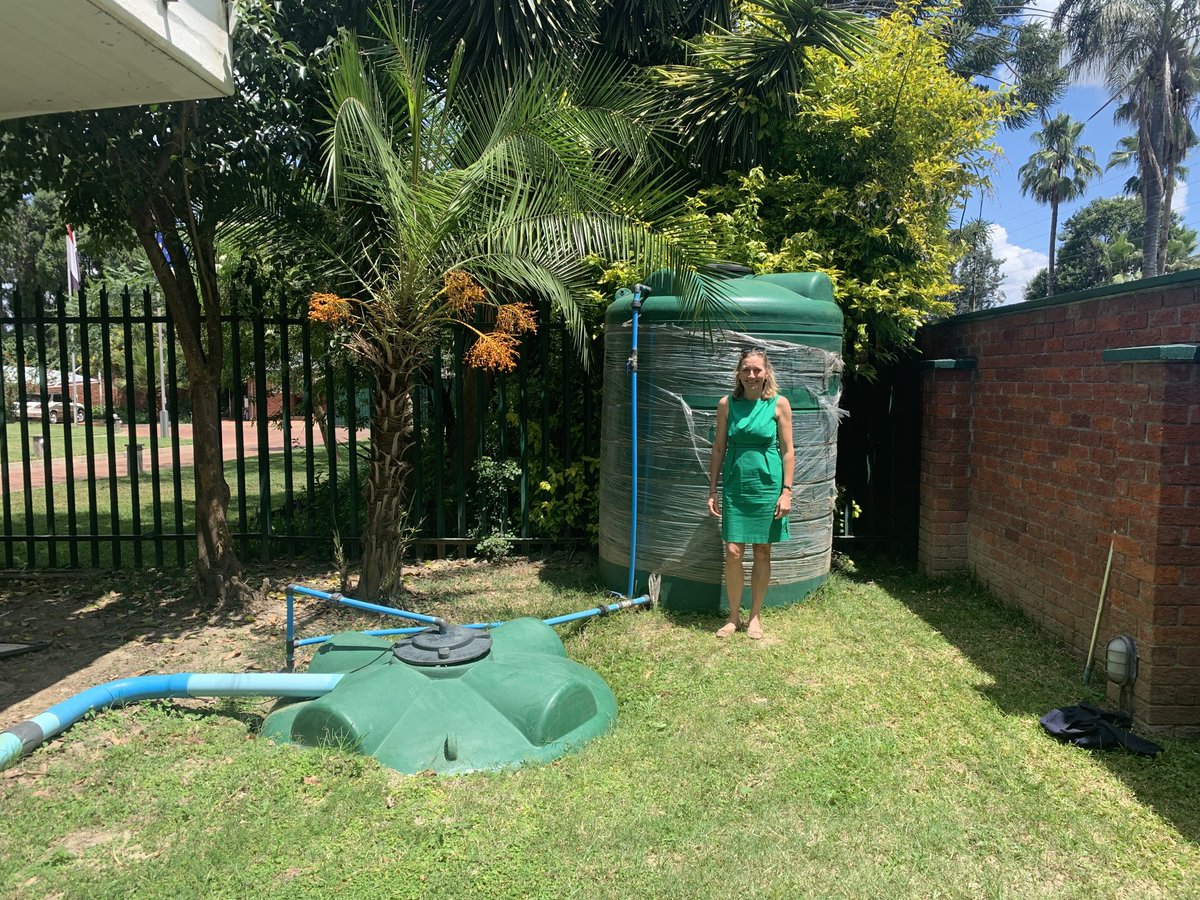 I #ValueWater because it is the essence of life!

Delighted that the Embassy rainwater harvesting system is installed. It takes the pressure off other sources during the rainy season. 

#ValuingWater #WaterDay ⁦<a href="/ValuingWater/">Valuing Water Initiative</a>⁩ #WorldWaterDay ⁦<a href="/MinBZ/">Ministerie van Buitenlandse Zaken</a>⁩