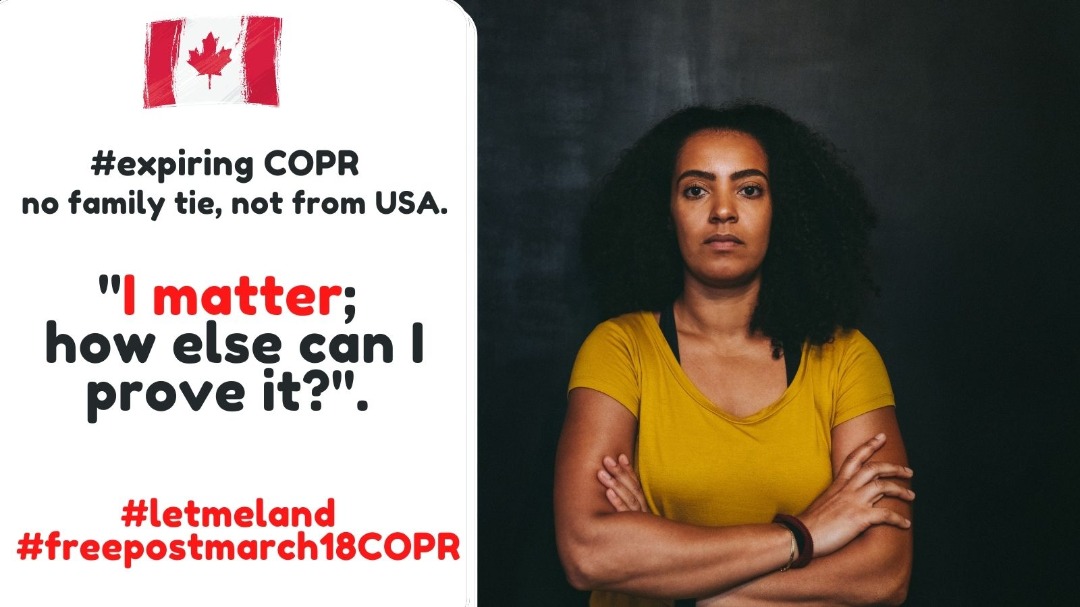 Gboyega56135246's tweet photo. STOP DISCRIMINATING! Our lives matter too.

Those that are currently exempted from the travel ban are not immune to COVID19. Extend the travel exemption to all approved COPR holders regardless of approval date @CPHO_Canada @marcomendicino @SalmaZahid15 

#free_COPR_Post_March18 https://t.co/5OQqjKZUtu
