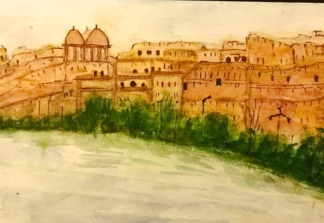 2yrs ago I did a lot of Watercolor paintings around #Delhi. Some plein air & sm sketched on site bt colored at home. This is Old Fort or #puranaquila . I'm doing a few more artworks these days. Sometimes u paint for self. Everything else is for sale #Delhiheritage #delhihistory