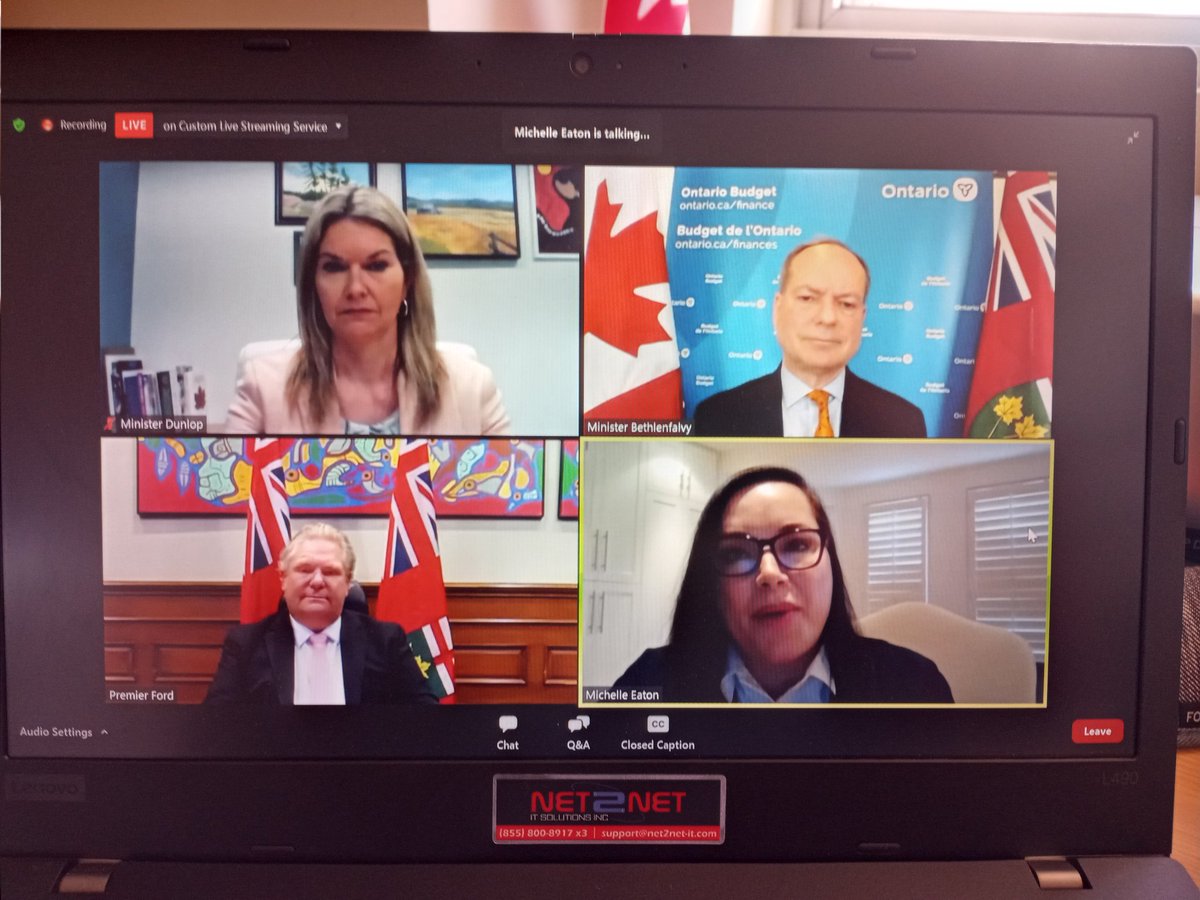 BradWButt's tweet photo. Great to be able to join the @OntarioCofC conversation with #ONGovernment @fordnation, @PBethlenfalvy and @JillDunlop1 to kick off #OCCAdvocacyWeek today. @MBOTOntario https://t.co/Cr0qdWuF3P