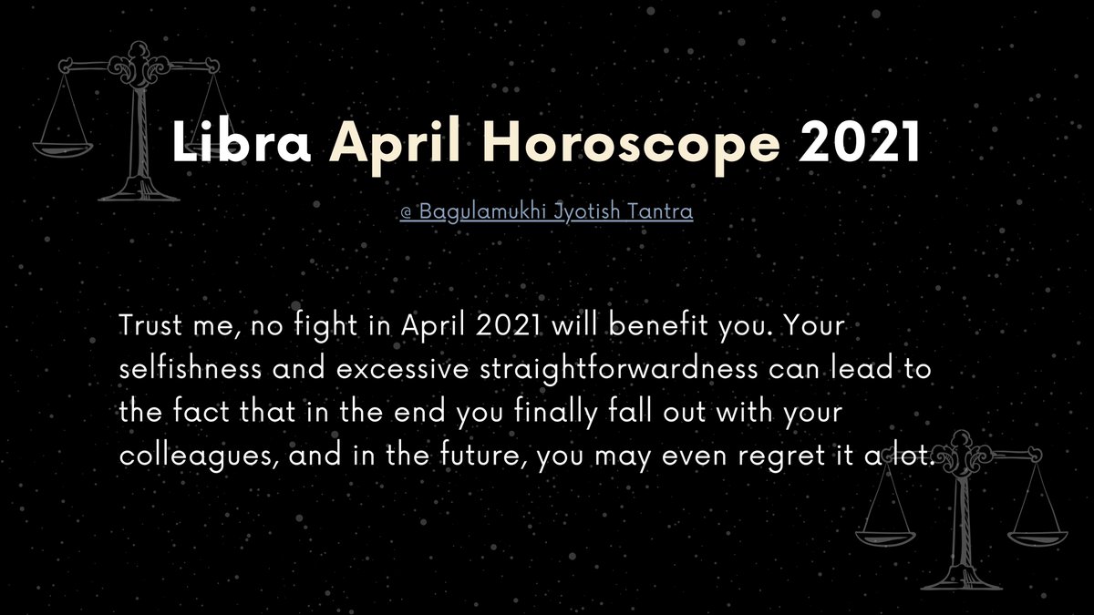 bjtofficial's tweet photo. ♎ Libra April Month Horoscope 2021 👇
...Know more 👉 https://t.co/zQSiWftrZF

#Libra #horoscope #ZodiacSigns https://t.co/22pB88rH0c