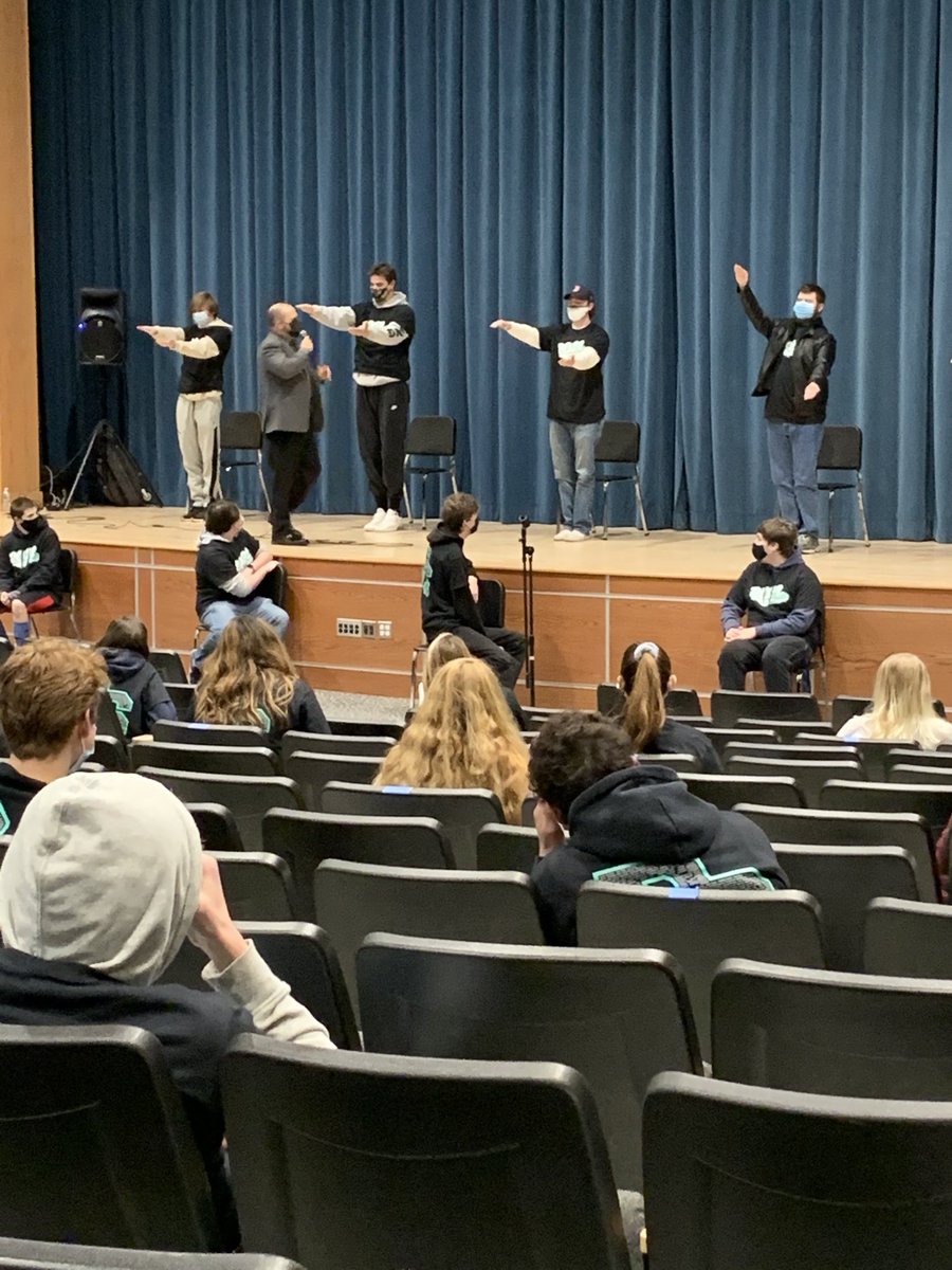 The hypnotist Frank Santos visits Plymouth South High School. It's great to see the kids together.
