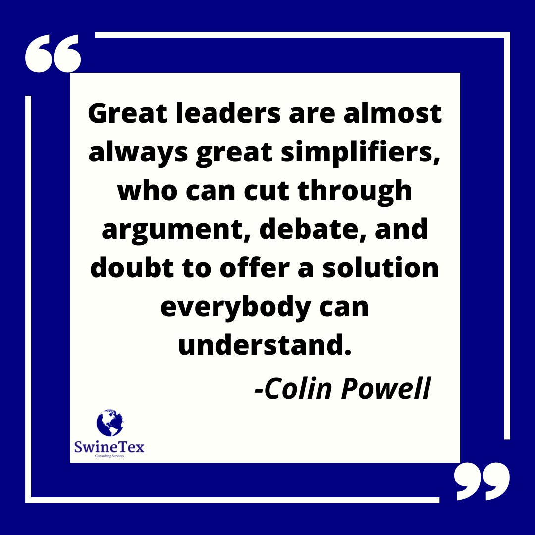 SwineInsights's tweet photo. This week Colin Powell reminds us of a simple fact of leadership. https://t.co/vugL8hoeGi