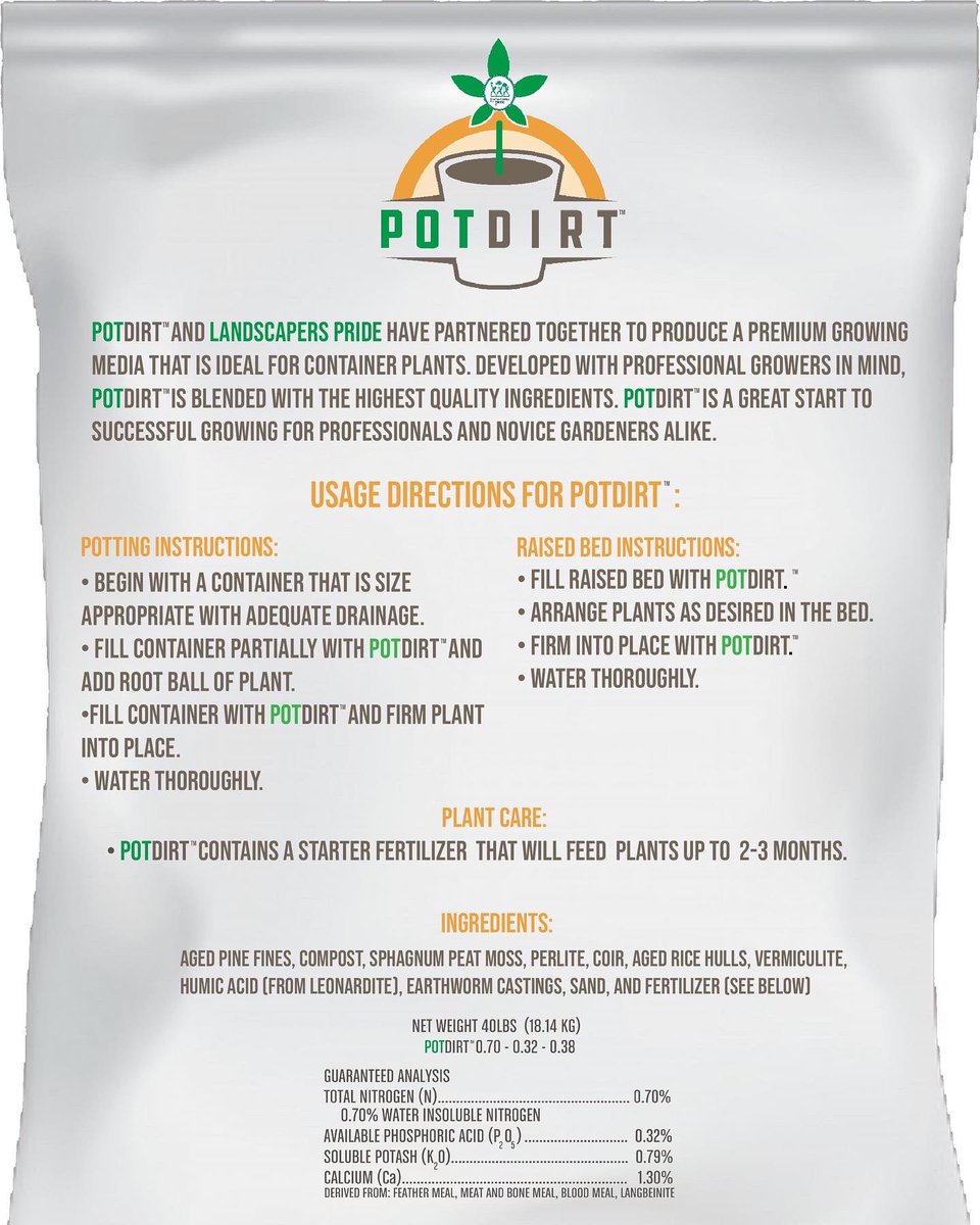 The super soil you’ve been waiting for is now here! PotDirt is a 100% organic potting soil that is ideal for growers, landscapers, and gardeners!💚⭐️🧡
#LandscapersPride #LetsGrowTogether #PotDirt