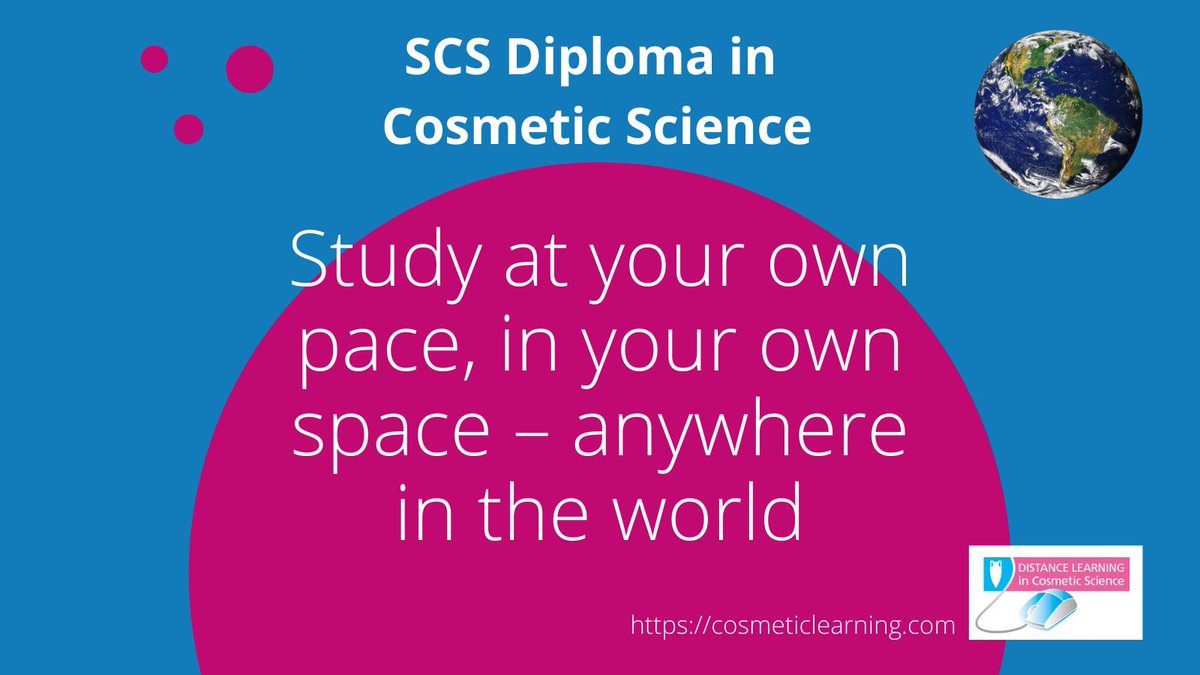 All materials needed for this distance learning 1-year Diploma in Cosmetic Science can be found online and you can email the Course Administrator for help any time. Recent students are from everywhere from Tazmania to Trinidad. cosmeticlearning.com #onlinelearning #cosmetics