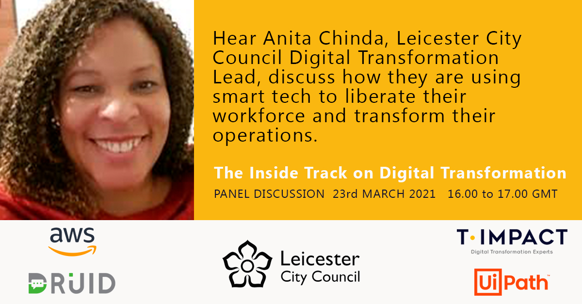 TImpactBPM's tweet photo. Don't miss out - tomorrow, 23rd March - Register Free: https://t.co/oMZm7KlKwk and get The Inside Track on Digital Transformation from Leicester City Council and T-Impact! https://t.co/Ifg1XmTbzT