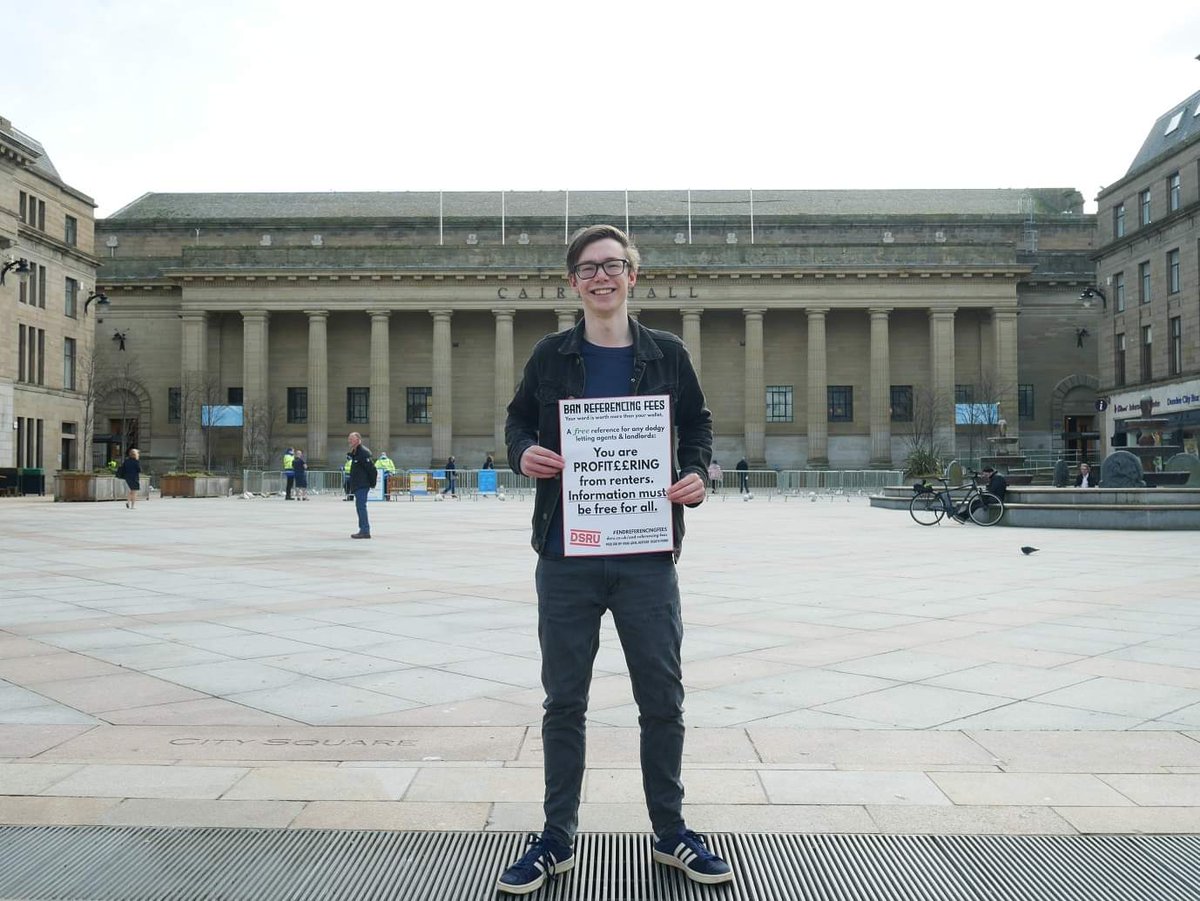 dsrudundee's tweet photo. Why should we pay for you to say everything was okay? #ENDREFERENCINGFEES ✊ Our campaign posters (modelled here by our committee members) have arrived and will soon be in windows across Dundee & beyond! DM us 📥 for contact-free poster delivery! https://t.co/ZCGDDiNges