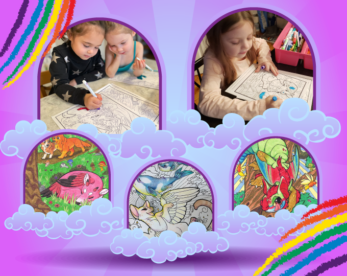 figmentcolor's tweet photo. We're a brand new account! Give us some love? 🥰 Hit that follow button &amp; stay up to date on the Figment Coloring Book - coming soon to @kickstarter! 🌈

#art #artbook #coloring #coloringbook #artist #artistsontwitter #crowdfunding #kickstarter #ArtistOnTwitter #pets #fantasy https://t.co/qS3gZo6RE0