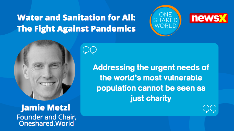 NewsX's tweet photo. #WASHPAP | Addressing the urgent needs of the world’s most vulnerable population cannot be seen as just charity: Jamie Metzl, Founder, Chair, One Shared World (@JamieMetzl) on 'Water and Sanitation for All: The Fight Against Pandemics'
@OneSharedWorld https://t.co/KDlaRUspls
