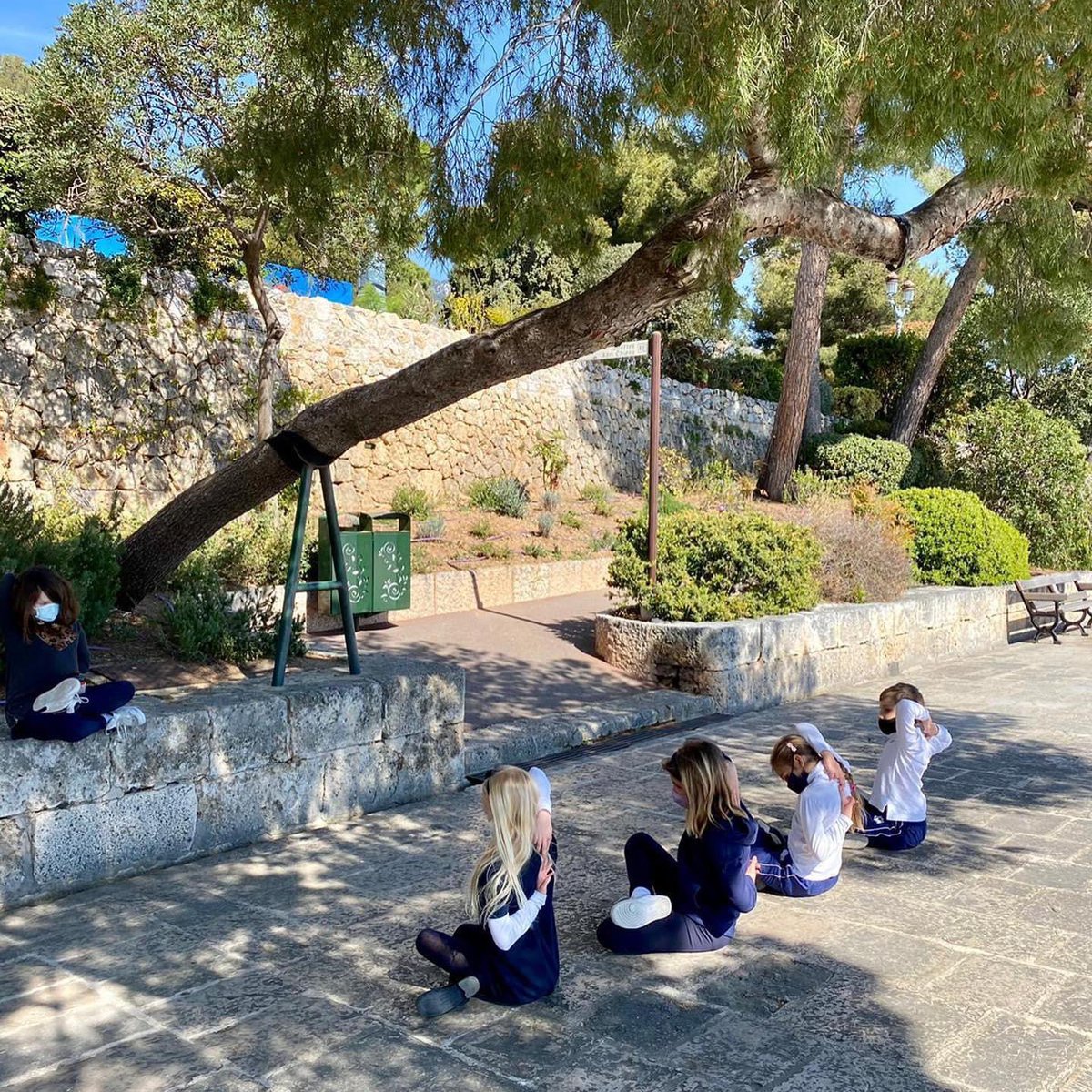 ISMonaco's tweet photo. Today, our Year 4 students had the opportunity to teach their classmates their favourite #yoga postures! Can you recognise which ones? 🧘‍♂️☀️🧘‍♀️ 

#students #outsideyoga #yogawithaview #freshair #movement #wellbeing #education #internationalschool #bilingualschool #monaco https://t.co/jR6WY8b6pS
