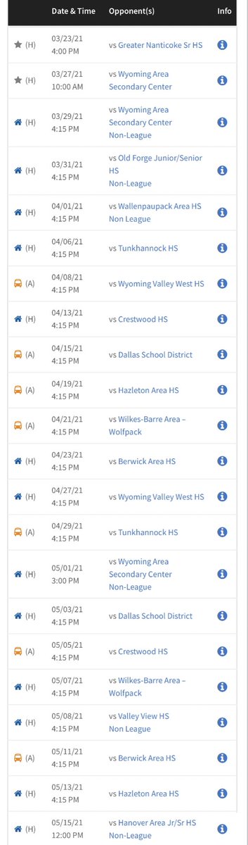 2021 Patriots Baseball schedule