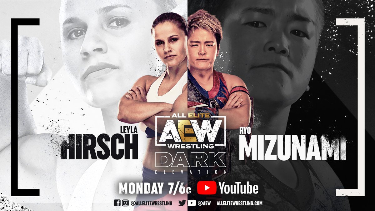 AEW's tweet photo. #AEWDark: Elevation hosted by @PaulWight &amp; @tonyschiavone24 is ALL NEW TONIGHT at 7/6c - https://t.co/lBSV4sbfpB TRIPLE MAIN EVENT!
-@orangecassidy v. #HollywoodHunk Ryan Nemeth
-@LegitLeyla v. @mizunami0324
-@OfficialEGO v. #DarkOrder's 5
-Rising Star profile: Red Velvet https://t.co/f3kFIMjL00