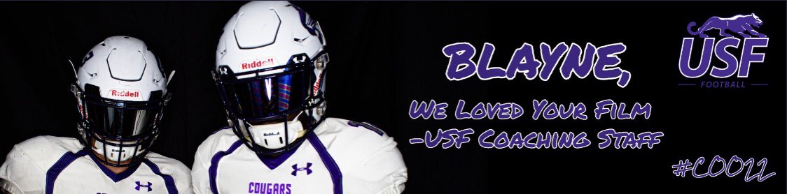 BlayneKildahl's tweet image. Thank you for the message, @CoachLukeOlson @USFCooFootball Hope to keep in touch💯 #COD22