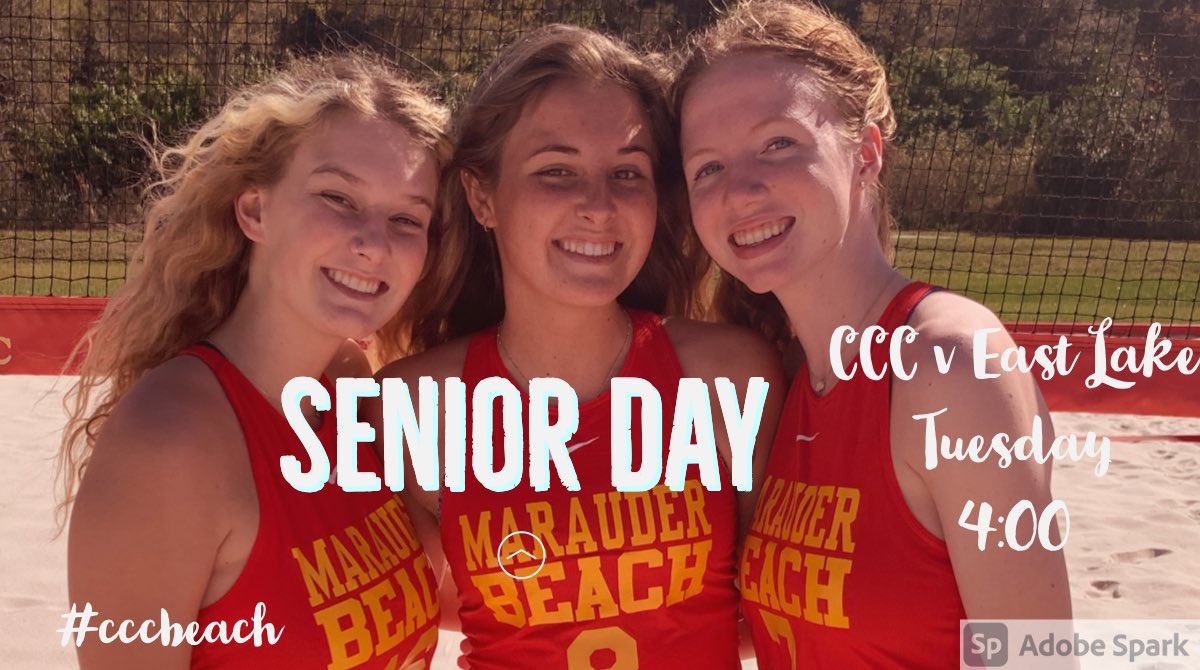 CccBeach's tweet photo. We love our seniors!! ❤️💛❤️💛 @_KylieW16_ @LepleyHeather @GeisAubrey Come support the team tomorrow!! #cccbeach @CCCMarauders @ELHS_Volleyball https://t.co/jDha1V7Kfd