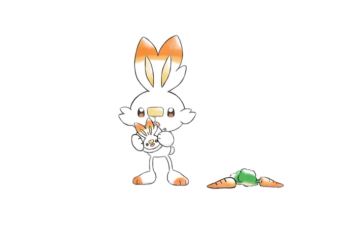 ヒバニーポーチをもらったヒバニーを描きました 
