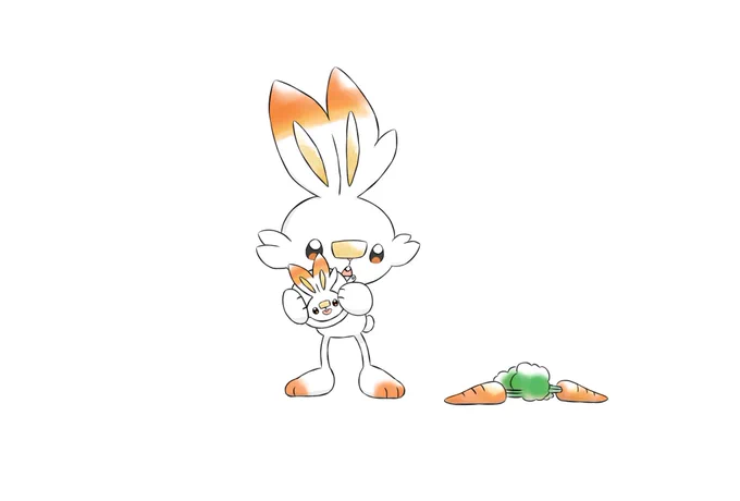 ヒバニーポーチをもらったヒバニーを描きました 