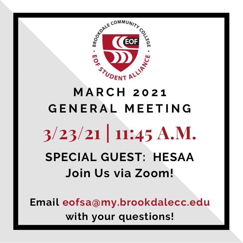 aesnj_brookdale's tweet photo. Our next Club meeting is tomorrow (3/23) during #CollegeHour!  We will have HESAA, New Jersey Higher Education Student Assistance Authority as a special guest to share information about #FinancialLiteracy!  All are welcome to attend! https://t.co/KPaJXqIq8u