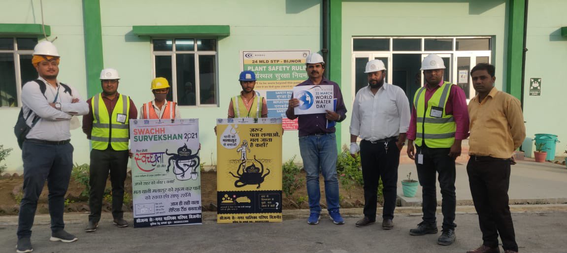harshyadava's tweet photo. On #WorldWaterDay2021 UPPCL initiates the preliminary construction process of Co-Treatment of FS (to kill #Malasur) at 24MLD STP at Bijnor, 1st @cleanganganmcg funded project in UP & 2nd prject with @CSEINDIA as a knowledge partner @bbcmaIND @dmbijnor @VikramadityaSM @MoHUA_India https://t.co/0dk6pVcWTW