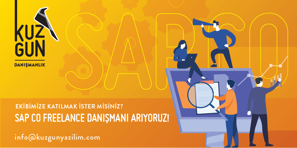 #SAP #SAPCO #SAPControlling #SAPDanışman #Danışman #freelance

SAP Projelerimizde bizimle çalışmak ister misiniz?
En az 3-4 yıl tecrübeli Freelance CO Danışmanı iseniz ve iyi derecede İngilizce bilgisine sahipseniz bize ulaşabilirsiniz.

info@kuzgunyazilim.com