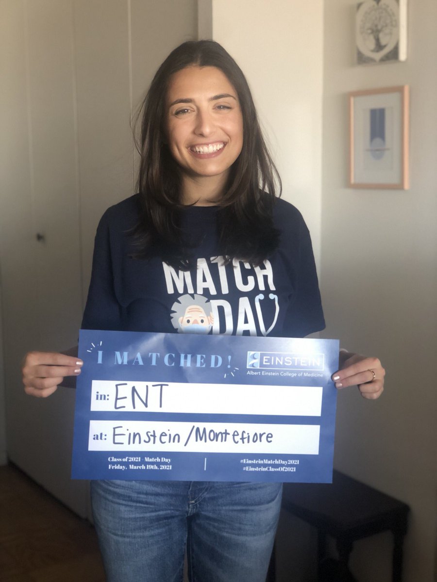 KravitzMeryl's tweet photo. It was mENT to be 👂👃👅Incredibly grateful and excited to train as an otorhinolaryngologist right at home- Montefiore Medical Center/Einstein!!! #IAMOTO #Einsteinmatchday2021 https://t.co/VYmcWdswpd