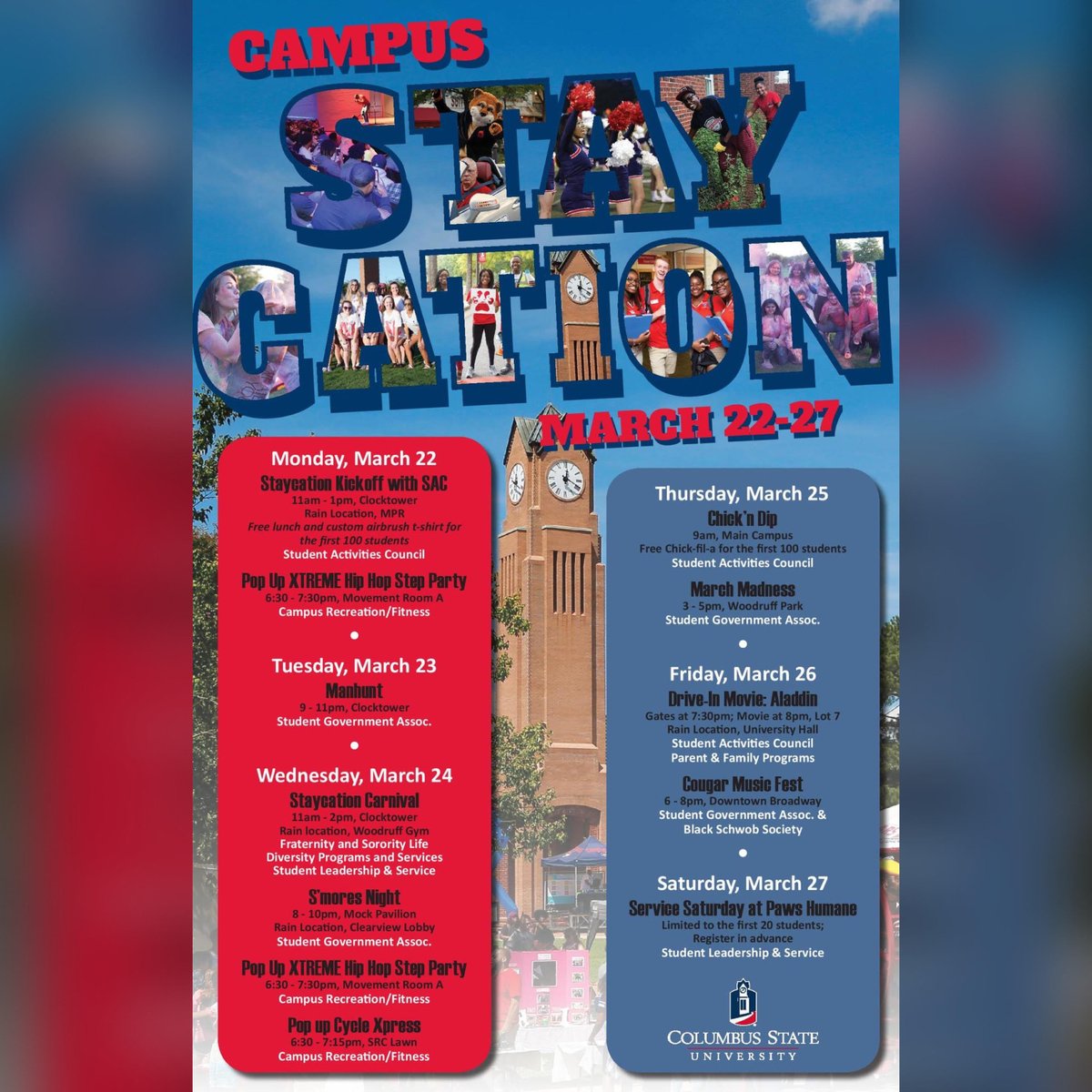 TODAY marks #staycation kickoff! FREE lunch, shaved ice, and an airbrush t-shirt giveaway! 😄