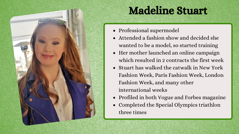 WarhillHigh's tweet photo. For National Disability Month we're recognizing people who have overcome all the odds to achieve their goals. Today we're featuring Madeline Stuart. #NationalDisabilityMonth https://t.co/wk9Wze4jjf
