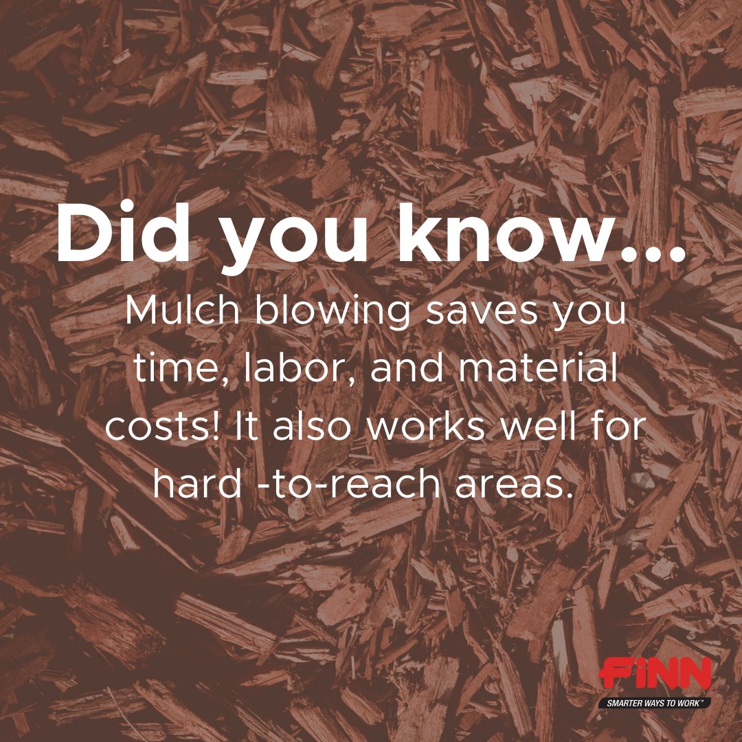 FinnCorporation's tweet photo. Mulch blowing saves you time, labor, and material costs! It also works well for hard-to-reach areas. Learn more about our material blowers here:
https://t.co/8PjhqowXNJ

#materialblower #CoverSomeGround #SmarterWaysToWork https://t.co/cQSTPYatM0